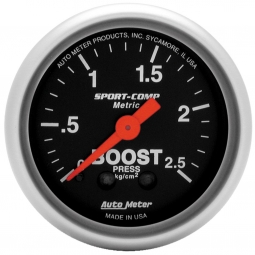 AutoMeter Sport-Comp Boost Gauge, Metric (2 1/16", 0-2.5 BAR)