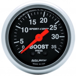 AutoMeter Sport-Comp Boost Gauge (2 1/16", 0-35 PSI)