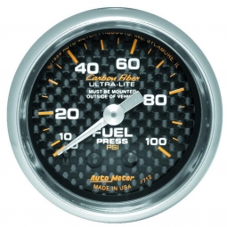AutoMeter Carbon Fiber Mechanical Fuel Pressure Gauge (2 1/16", 0-100 PSI)