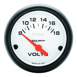 AutoMeter Phantom Series 2 1/16" Voltmeter Gauge, 8-18V