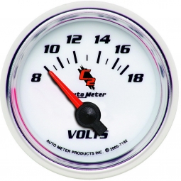 AutoMeter C2 Series, 2 1/16" Electric Voltmeter Gauge, 8-18V, Short