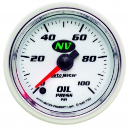 AutoMeter NV Series 2 1/16" Electric Oil Pressure Gauge 0-100 PSI, Full Sweep
