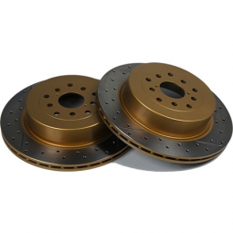 DBA Street Series Rear Rotors (Drilled & Slotted, Gold, Pair), '13-'24 BRZ/FR-S/86