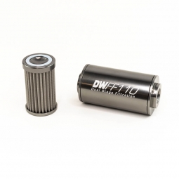DeatschWerks In-Line Fuel Filter (100 Micron, 8AN fittings, 110mm)
