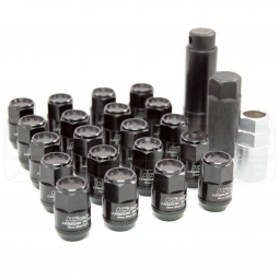 Project KICS Leggdura Racing Shell Type Lug Nut 35mm Closed-End Look 16 Pcs + 4 Locks 12X1.25 Black