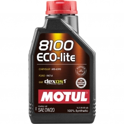 Motul 8100 ECO-lite Full Synthetic Engine Oil (0W20, 1 Liter)