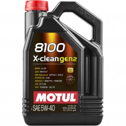 Motul 8100 X-Clean Gen2 Full Synthetic Engine Oil (5W40, 5 Liters)