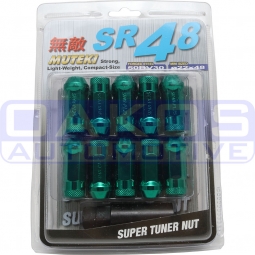 Muteki SR48 Open End Lugs (12x1.5mm, Set/20, Green)