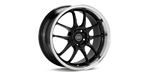 Enkei PF01 Wheels Staggered Combo (17x8 +50 / 17x9 +60, 5x114.3) Black w/ Machined Lip