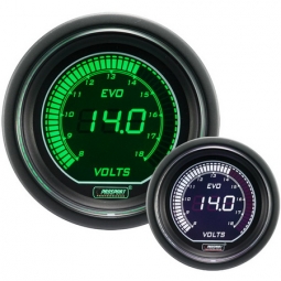 Prosport EVO Series Voltmeter Gauge (52mm, Green & White)