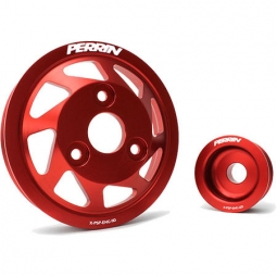 Perrin Accessory Pulley Kit (Water Pump & Alternator, Red), '13-'17 BRZ & FR-S