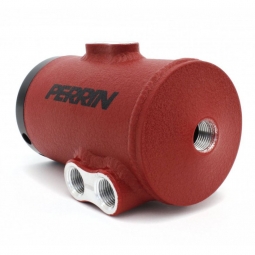 Perrin Air/Oil Separator Kit (FMIC, Wrinkle Red), '02-'14 WRX & '04-'21 STi
