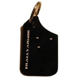 Rally Armor Mud Flap Key Chain (Black w/ White Logo)