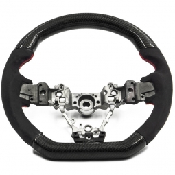SMY Carbon Fiber D-Shaped Alcantara Steering Wheel, '15-'21 WRX & STi