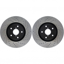 StopTech Front Brake Rotors (Drilled & Slotted, Pair), '13-'14 Focus ST