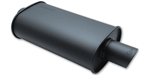 Vibrant "StreetPower" Oval Muffler (3" In & Out, Center-Center) Flat Black