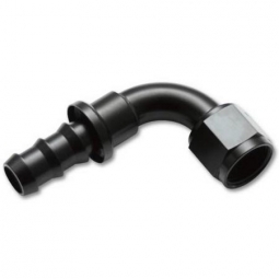 Vibrant Push-On AN Hose End Fitting (90 Degree, -6AN, Black)