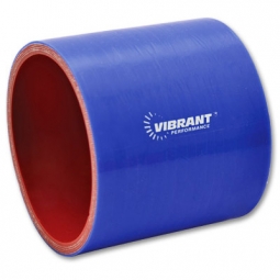 Vibrant Silicone Straight Coupler (1" I.D. x 3" Long, Blue)