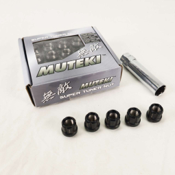 Muteki Spline Drive Open End Lugs (12x1.5mm, Set/20, Deep Black) - Open Box