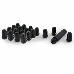 Gorilla Small Diameter Spline Style Lug Nuts (12x1.25mm, Set/20, Black Chrome)