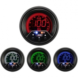 Prosport Premium EVO Oil Pressure Gauge (60mm, 4 Color, Peak/Warn)