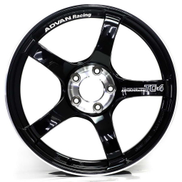 ADVAN TC-4 Wheel - 18x10 / +35 / 5x114.3 - Gloss Black & Diamond w/ Ring