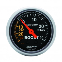AutoMeter Sport-Comp Boost Gauge (2 1/16in, -30-30 PSI)