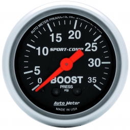 AutoMeter Sport-Comp Boost Gauge (2 1/16in, 0-35 PSI)