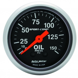 AutoMeter Sport Comp Series Oil Pressure Gauge (52mm, 0-150 PSI)