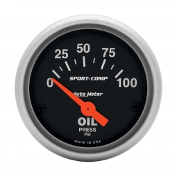 AutoMeter Sport-Comp Series Oil Pressure Gauge (52mm, 0-100 PSI)