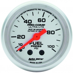 AutoMeter Ultra-Lite Series Fuel Pressure Gauge (52mm, 0-100 PSI)