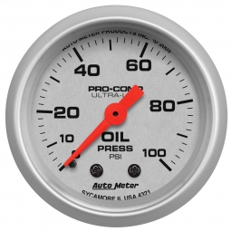 AutoMeter Ultra-Lite Series Oil Pressure Gauge (52mm, 0-100 PSI)