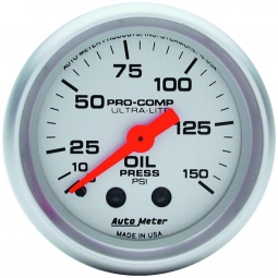 AutoMeter Ultra-Lite Series Oil Pressure Gauge (52mm, 0-150 PSI)