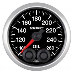 AutoMeter Elite Series Oil Temp Gauge (2 1/16in, 100- 260F)