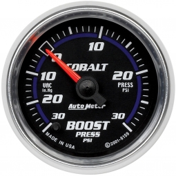 AutoMeter Cobalt Series Boost Gauge (52mm, 30 In. Hg - 30 PSI)