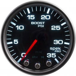 AutoMeter SPEK-PRO Boost Gauge (52mm, 0-35 PSI, Black/Black)