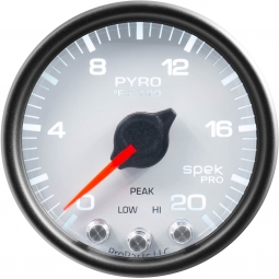 AutoMeter SPEK-PRO Exhaust Gas Temperature (EGT) Gauge (52mm, 0-2000F, White/Black)