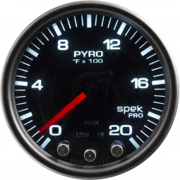 AutoMeter SPEK-PRO Exhaust Gas Temperature (EGT) Gauge (52mm, 0-2000F, Black/Black)