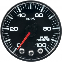 AutoMeter SPEK-PRO Fuel Pressure Gauge (52mm, 0-100 PSI, Black/Black, AntiGlare Lens)