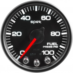 AutoMeter SPEK-PRO Fuel Pressure Gauge (52mm, 0-100 PSI, Black/Black)