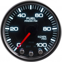 AutoMeter SPEK-PRO Fuel Pressure Gauge (52mm, 0-100 PSI, Black/Black)