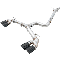 AWE Track Edition Cat-Back Exhaust System w/ 102mm Diamond Black Tips, '15-'17 Golf R MK7