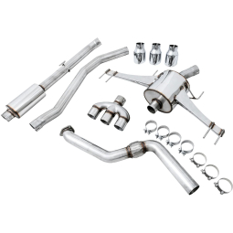 AWE Touring Edition Cat-Back Exhaust w/ Front Pipe & Triple Chrome Silver Tips, '17-'21 Civic Type R