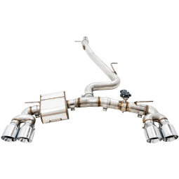AWE SwitchPath Cat-Back Exhaust System w/ 102mm Chrome Silver Tips, '18-'19 Golf R MK7.5