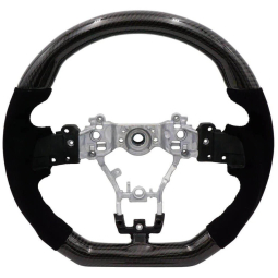 BLOX Racing Carbon/Alcantara Steering Wheel w/ Black Stitching, '15-'21 WRX & STi