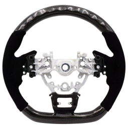 BLOX Racing Carbon/Alcantara Steering Wheel w/ Black Stitching, '22-'25 WRX