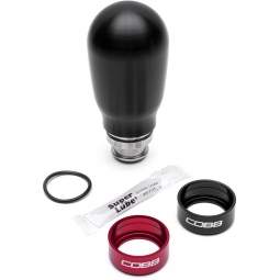 COBB Weighted Teardrop Shift Knob (Stealth Black w/ Black & Red Collars), '02-'14 WRX