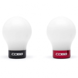 COBB Weighted Shift Knob (White w/ Black & Red Collars), '04-'21 STi & '15-'26 WRX