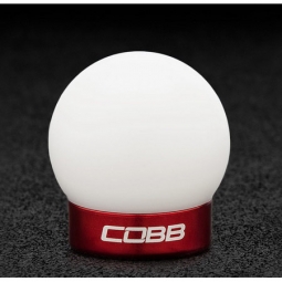 COBB Delrin Shift Knob (White w/ Race Red), 2015-2023 Mustang EcoBoost