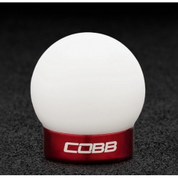 COBB Delrin Shift Knob (White w/ Red), 2015-2023 Mustang EcoBoost